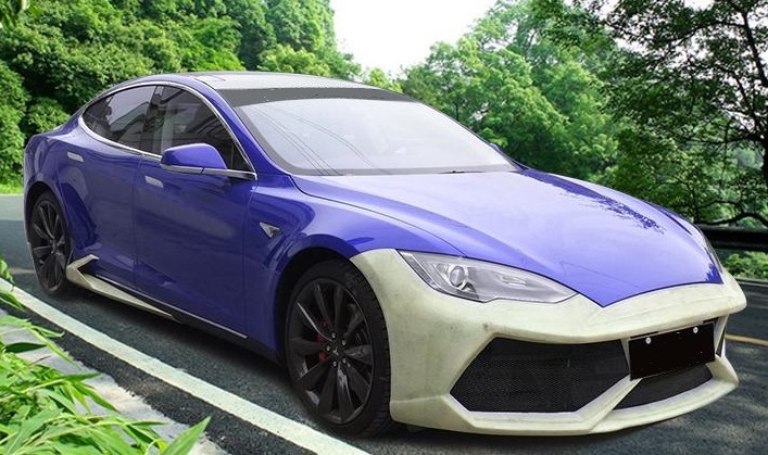 Tesla Front Body Shell Tesla Front Body Kit And Side Skirts - Carbon Fibre Tesla Body Kit