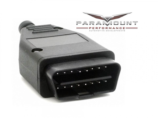 Black plugin device for home ECU Remapping with Paramount Performance Logo
