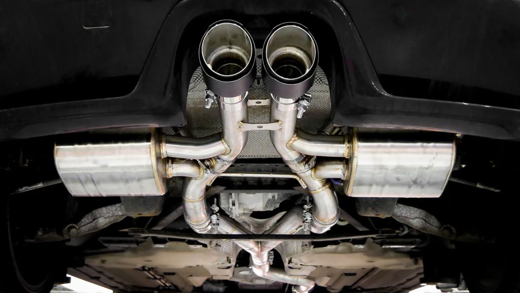 Jaguar f-type 2. 0 litre exhaust system fitted