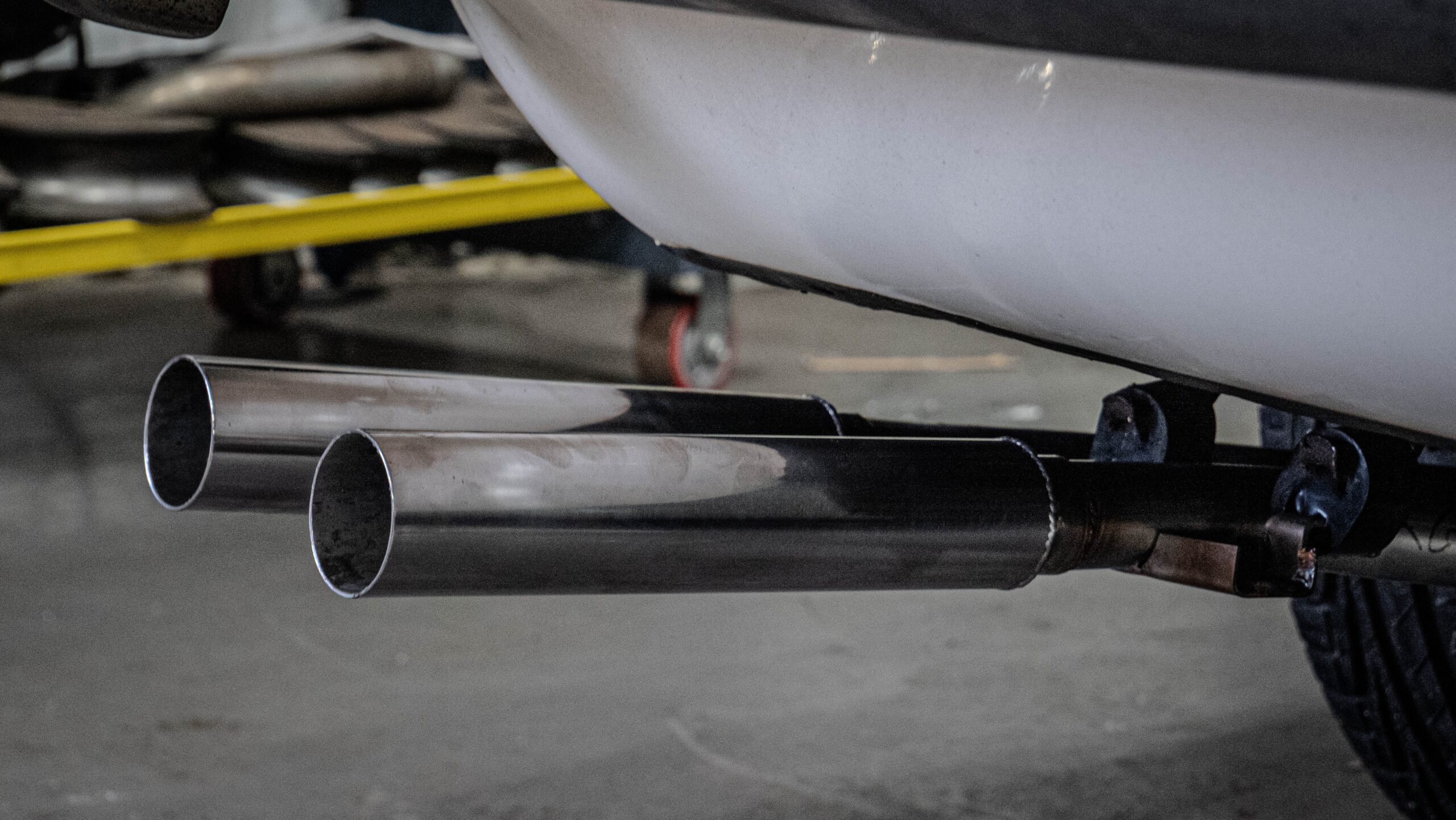 Triumph stag exhaust rear view scaled