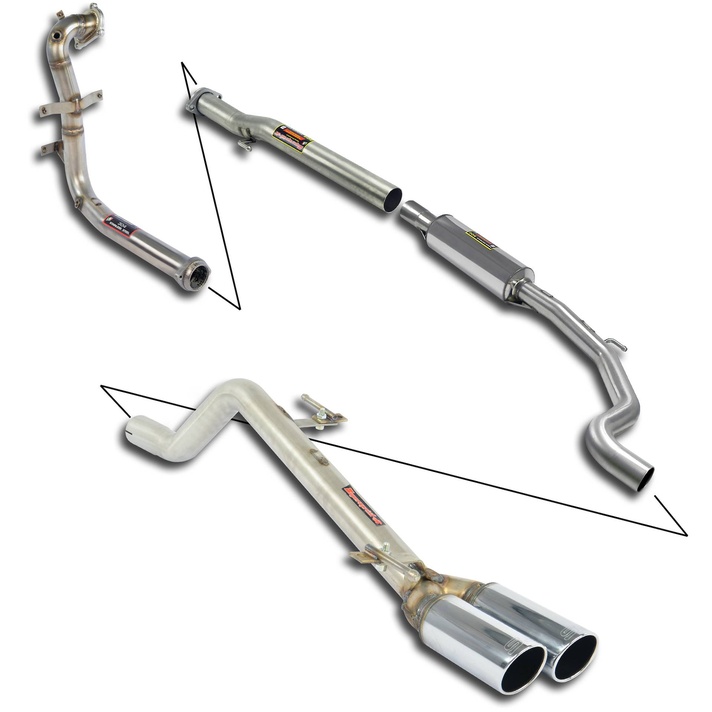 Grande punto abarth 1 4t 155 hp 07 exhaust system supersprint kit 00289