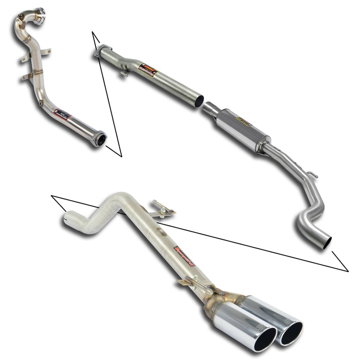 Grande punto evo abarth 1 4t multiair supersport 180 hp 2012 exhaust system supersprint kit 00302
