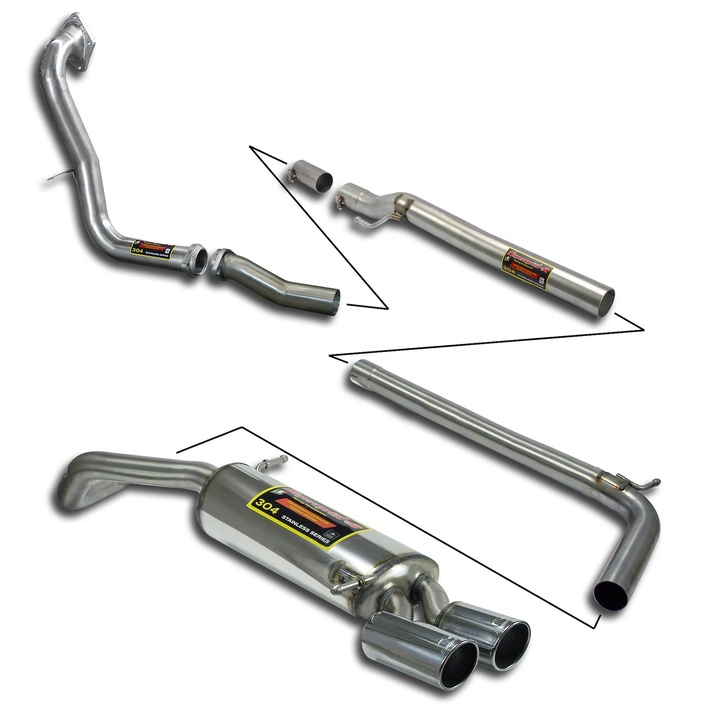Vw polo 6r gti 1 4 tsi 3d 5d 180 hp 2010 2014 exhaust system supersprint kit 19829
