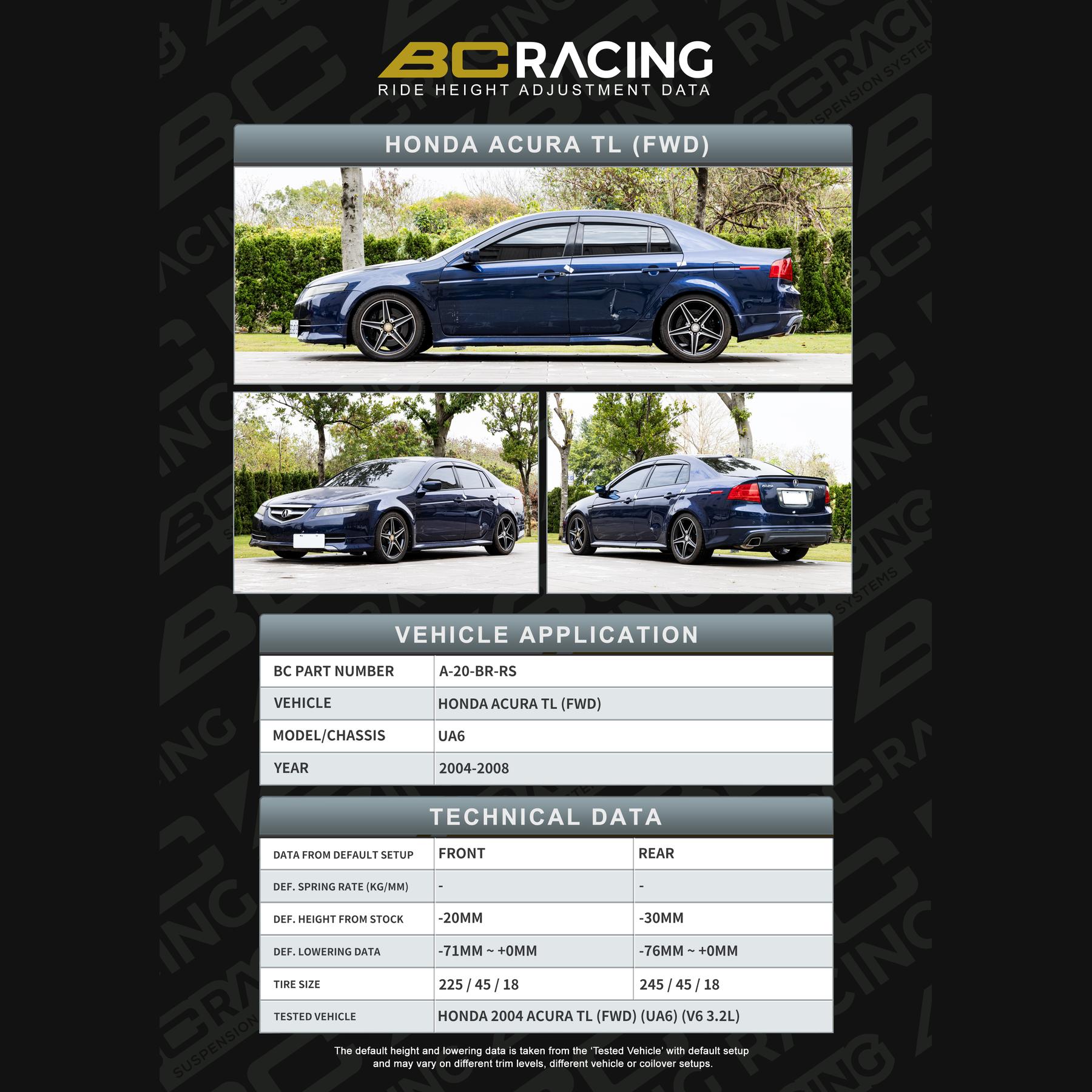 a-20-br-rs-data_honda_acura_tl-vehicle_lowering_data-a-20-br-rs A 20 br rs data honda acura tl vehicle lowering data a 20 br rs