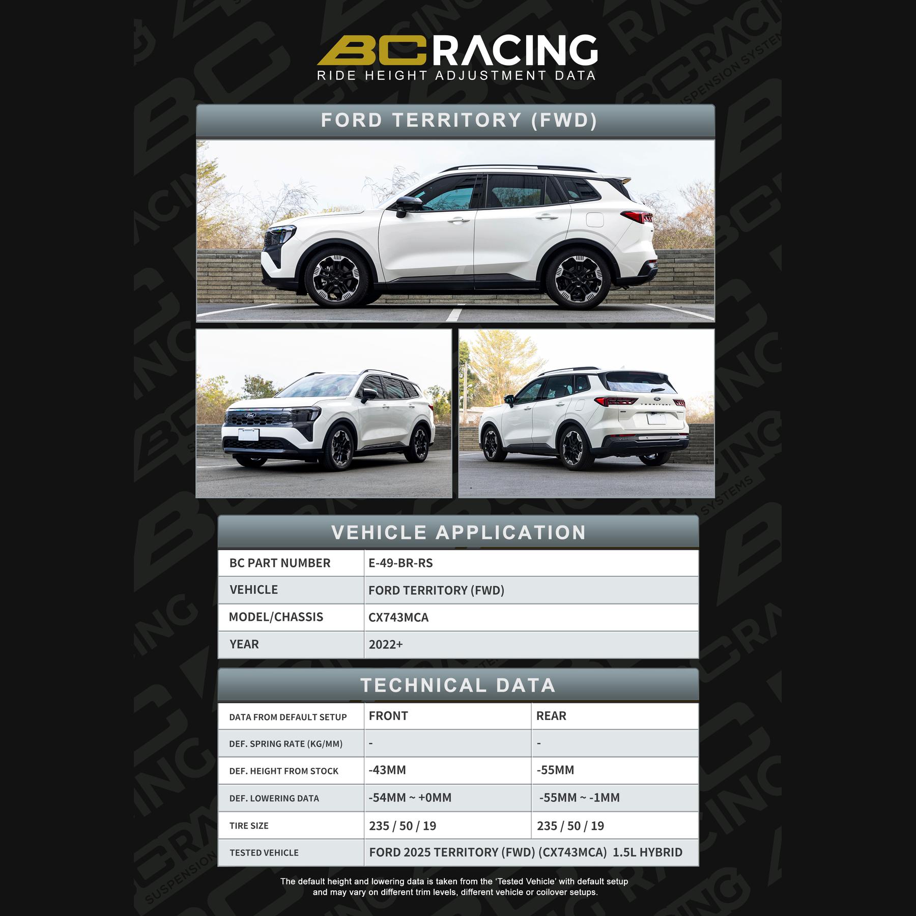 E 49 br rs data ford territory fwd vehicle lowering data e 49 br rs