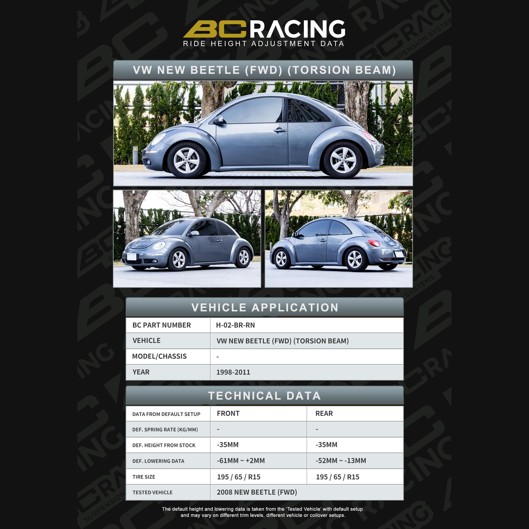 H 02 br rn beetle volkswagen golf ivjetta iv 2wd exc cabrio 99 02 vehicle lowering data h 02 br rn