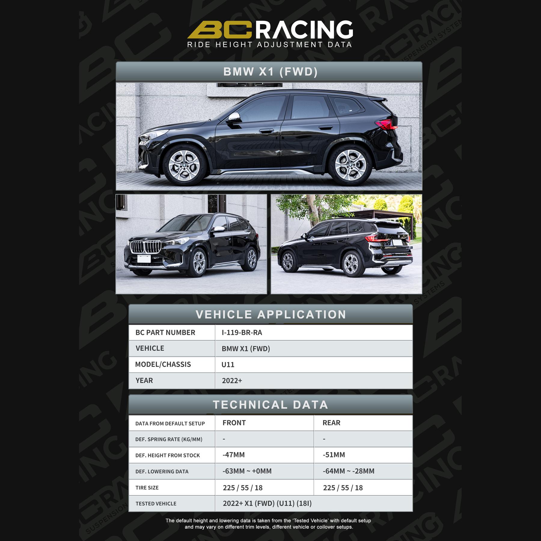 I 119 br ra bmw x1 fwd vehicle lowering data i 119 br ra