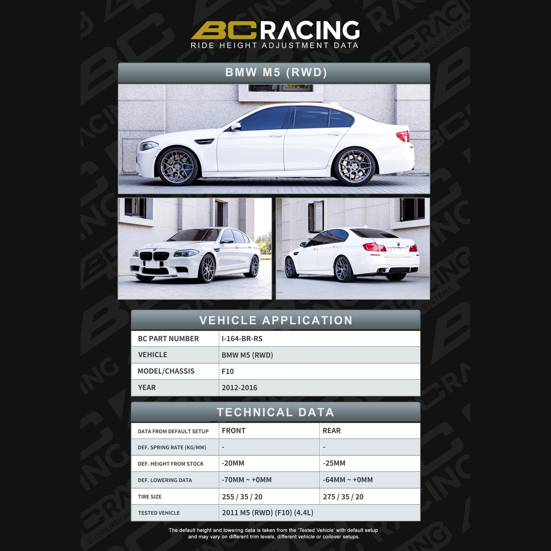 I 164 br rs data 1 bmw m5 rwd vehicle lowering data i 164 br rs