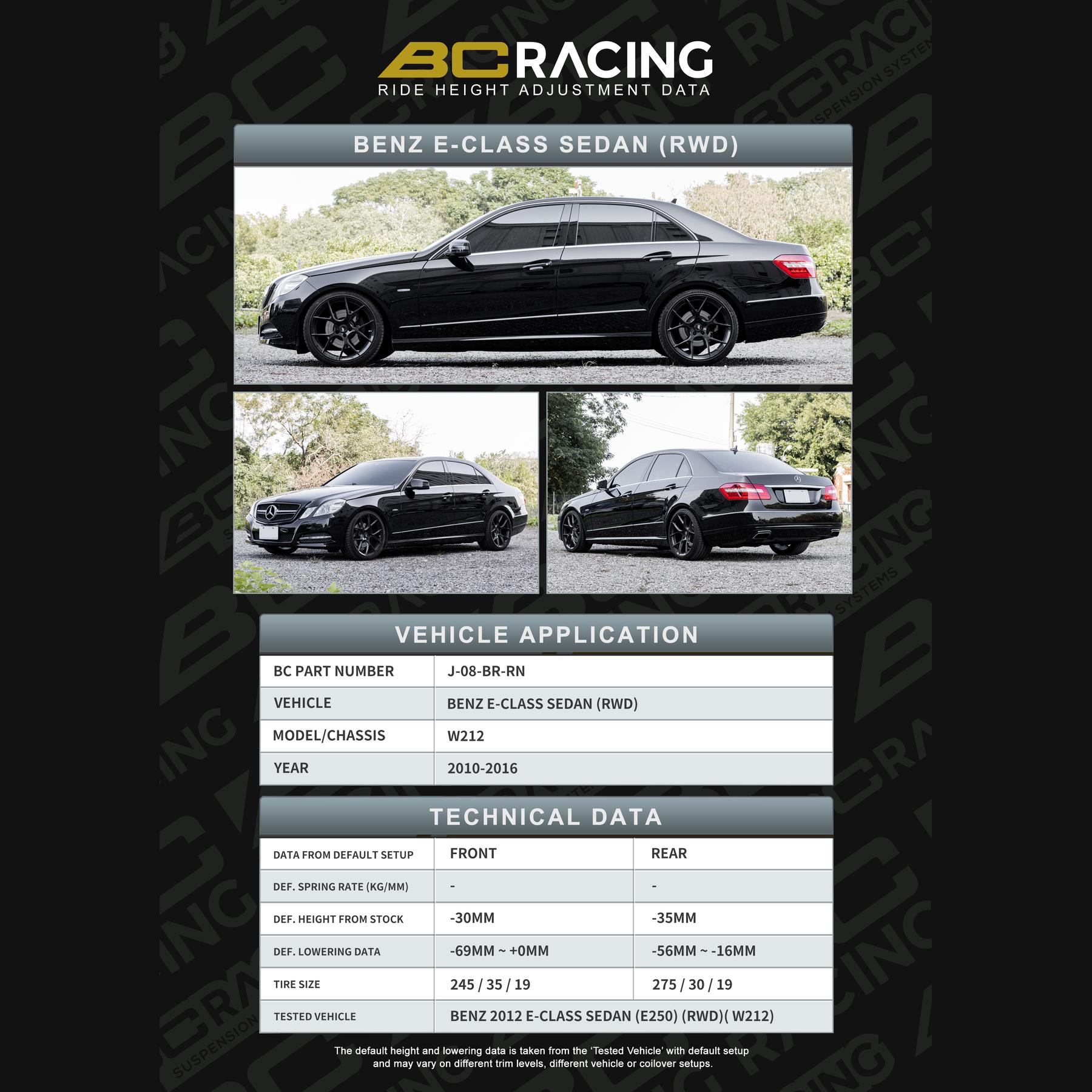 J 08 br rn mercedes e class sedan vehicle lowering data j 08 br rn