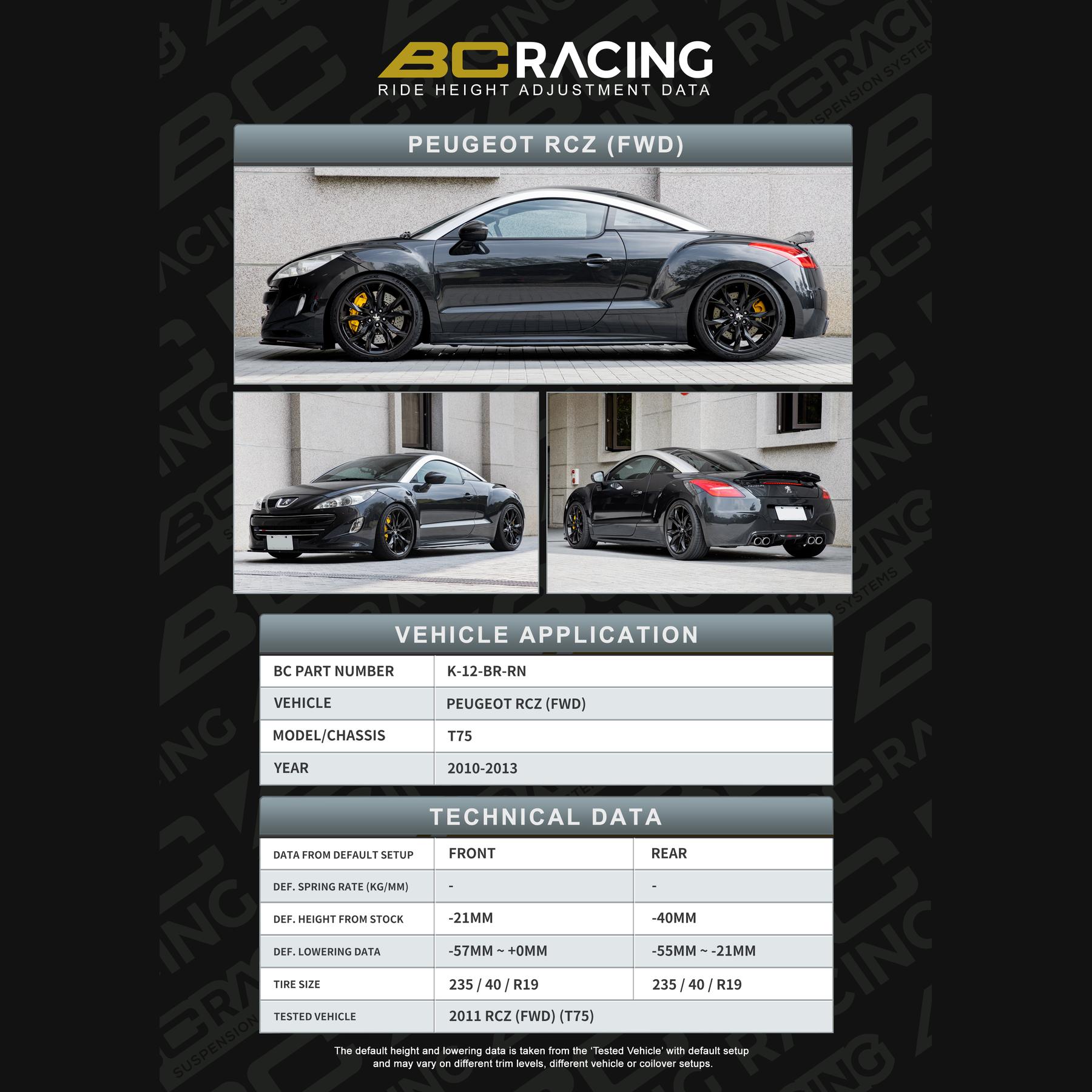 k-12-br-rn_peugeot_rcz_fwd-vehicle_lowering_data-k-12-br-rn K 12 br rn peugeot rcz fwd vehicle lowering data k 12 br rn