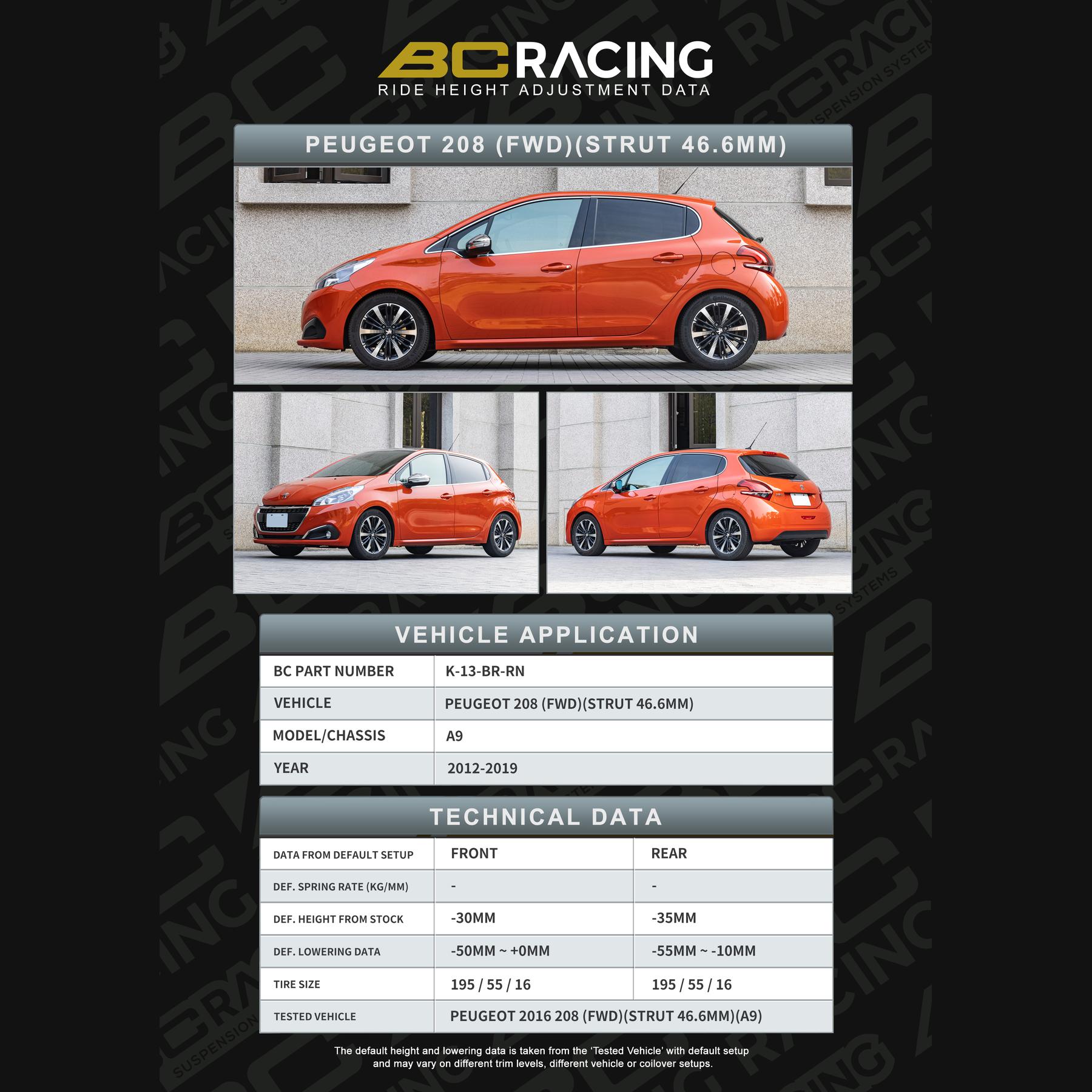 k-13-br-rn_peugeot_208_5dr_excl_gti_strut_47mm_fwd-vehicle_lowering_data-k-13-br-rn K 13 br rn peugeot 208 5dr excl gti strut 47mm fwd vehicle lowering data k 13 br rn