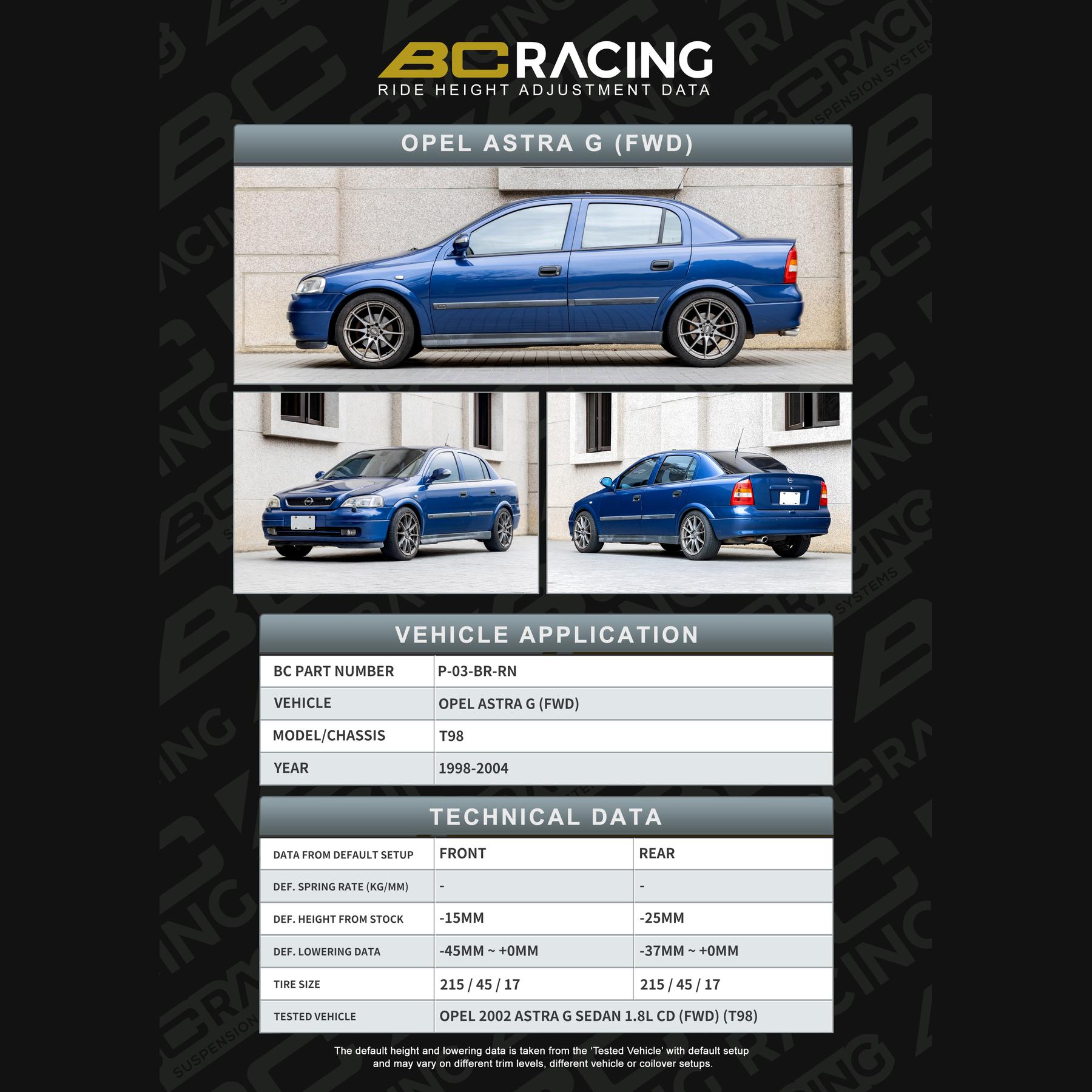P 03 br rn data opel astra g vehicle lowering data p 03 br rn