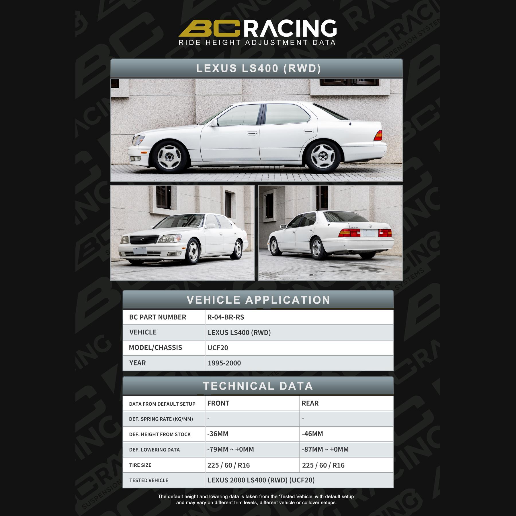 r-04-br-rs-data_lexus_ls400-vehicle_lowering_data-r-04-br-rs R 04 br rs data lexus ls400 vehicle lowering data r 04 br rs