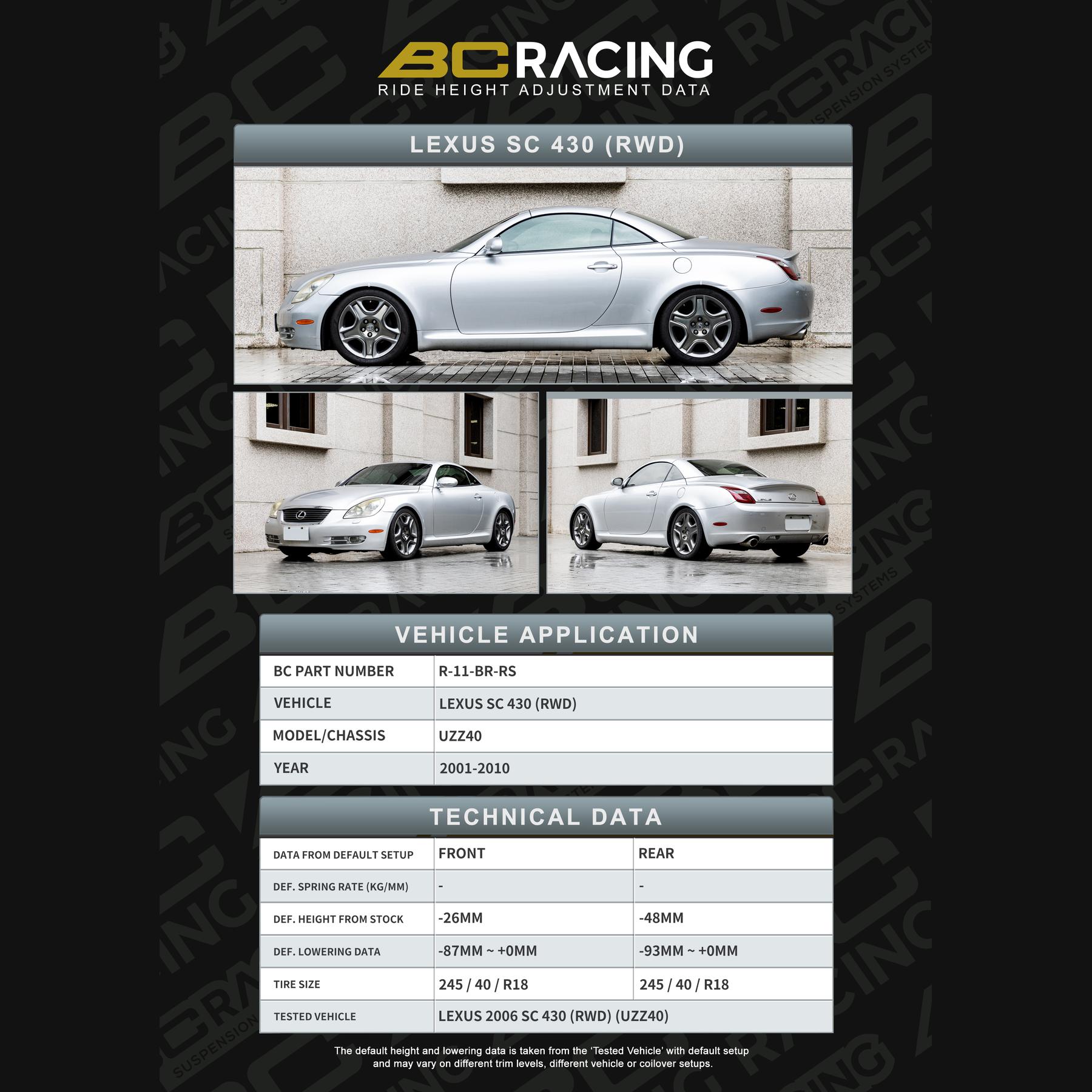 r-11-br-rs_lexus_sc430-vehicle_lowering_data-r-11-br-rs R 11 br rs lexus sc430 vehicle lowering data r 11 br rs