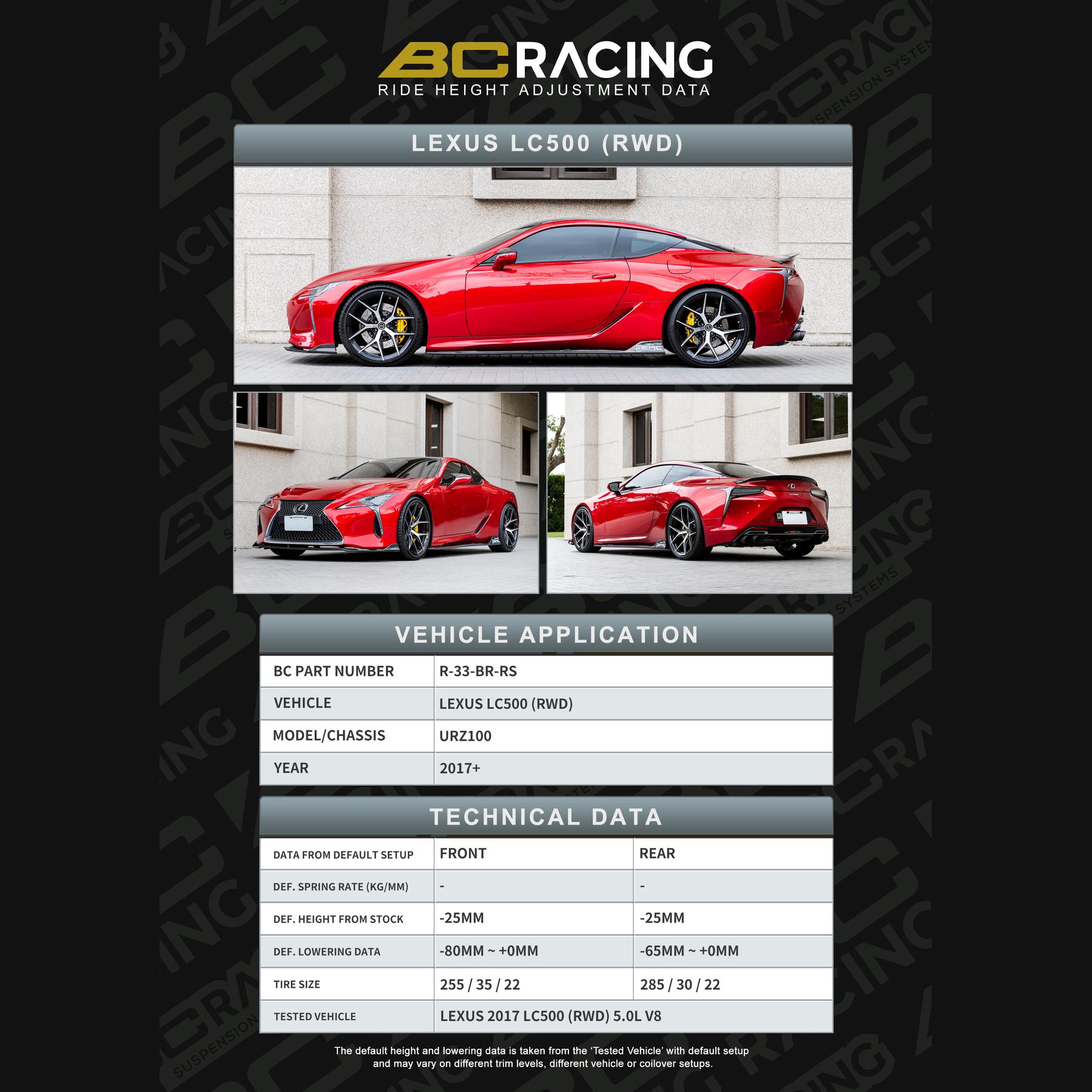 R 33 br rs data lexus lc500 rwd vehicle lowering data r 33 br rs