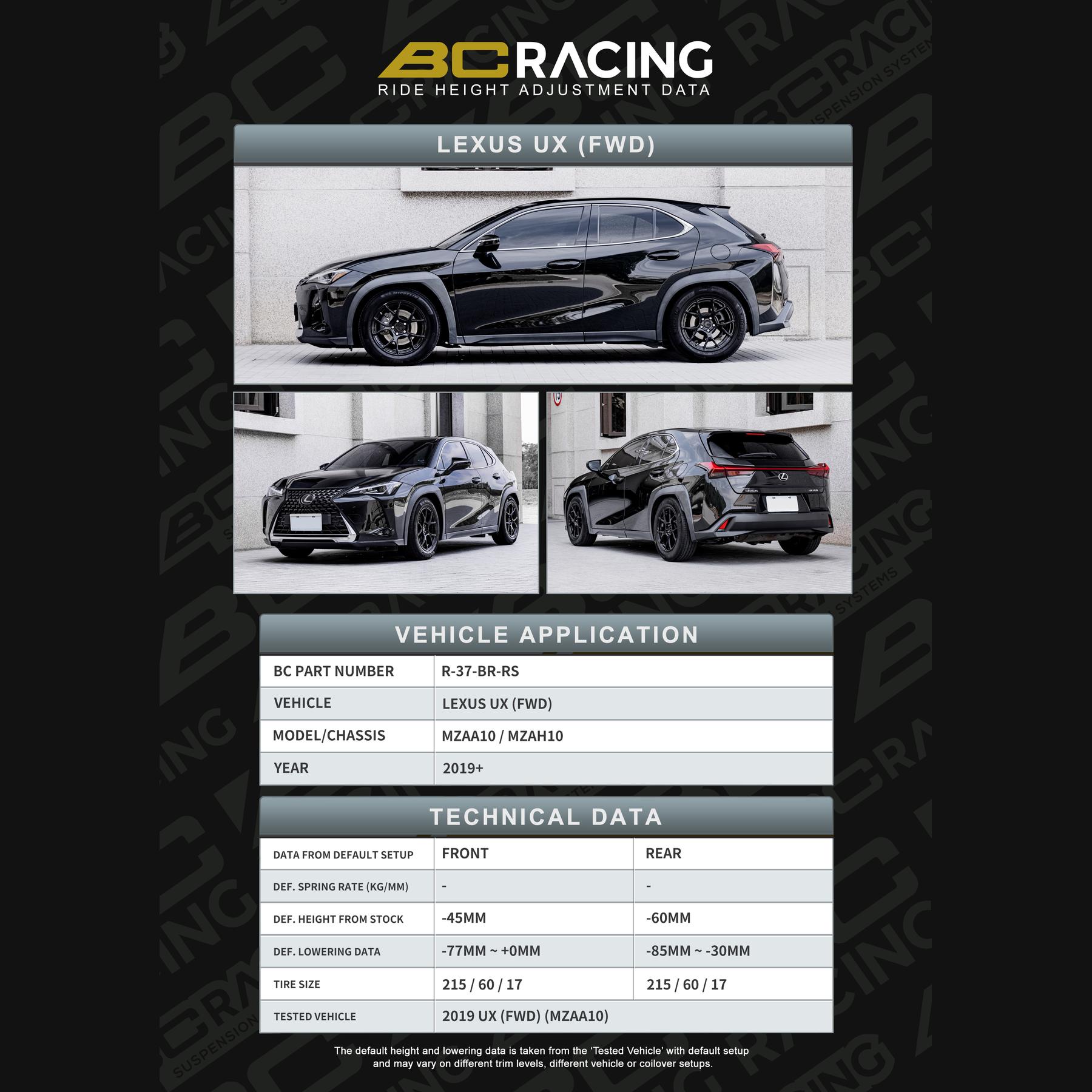r-37-br-rs_lexus_ux-vehicle_lowering_data-r-37-br-rs R 37 br rs lexus ux vehicle lowering data r 37 br rs