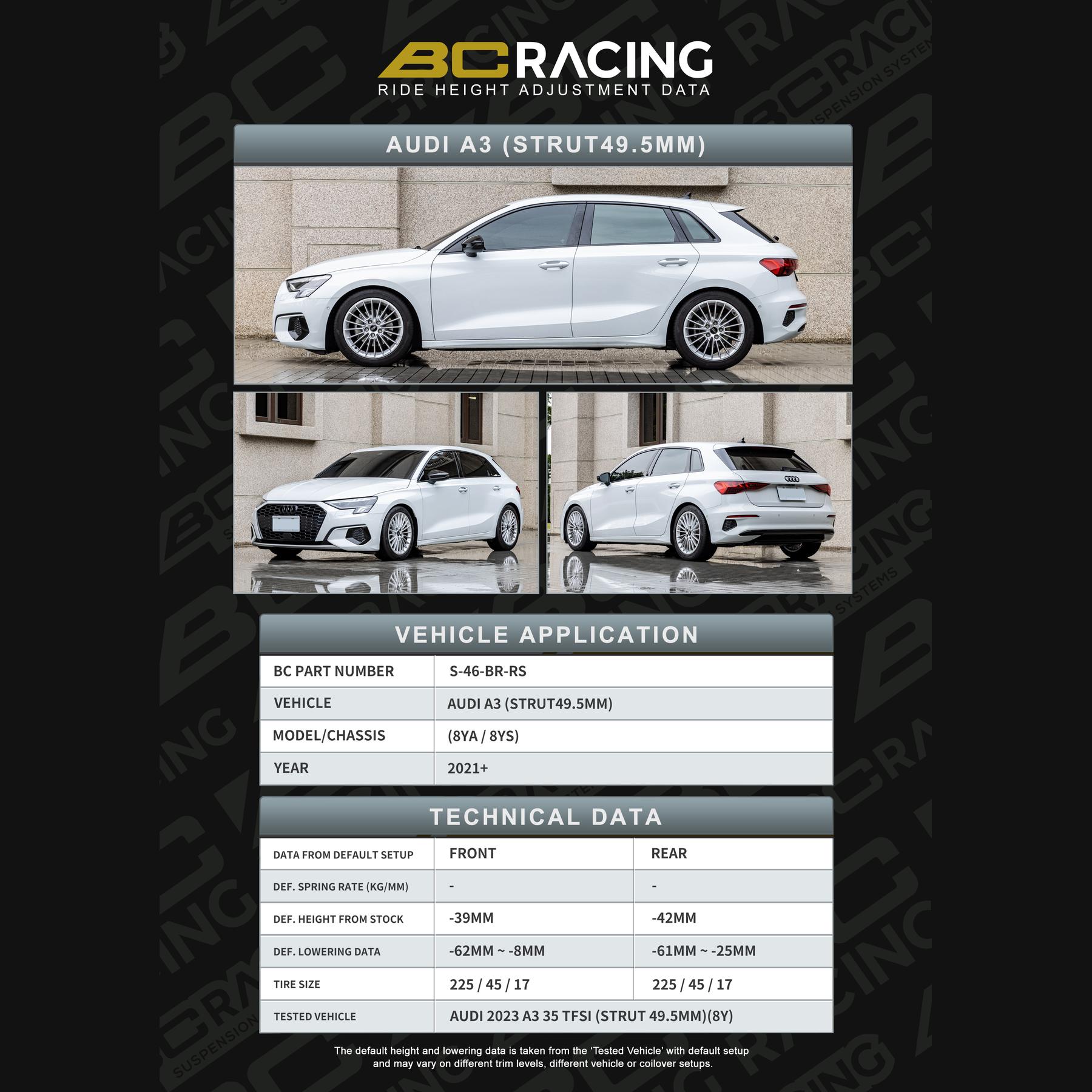 s-46-br-rs_audi_a3_strut_495mm_-vehicle_lowering_data-s-46-br-rs S 46 br rs audi a3 strut 495mm vehicle lowering data s 46 br rs